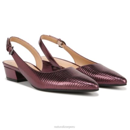 mujer Naturalizer lagarto cabernet sauvignon bancos puntiagudos planos RTZ4T86