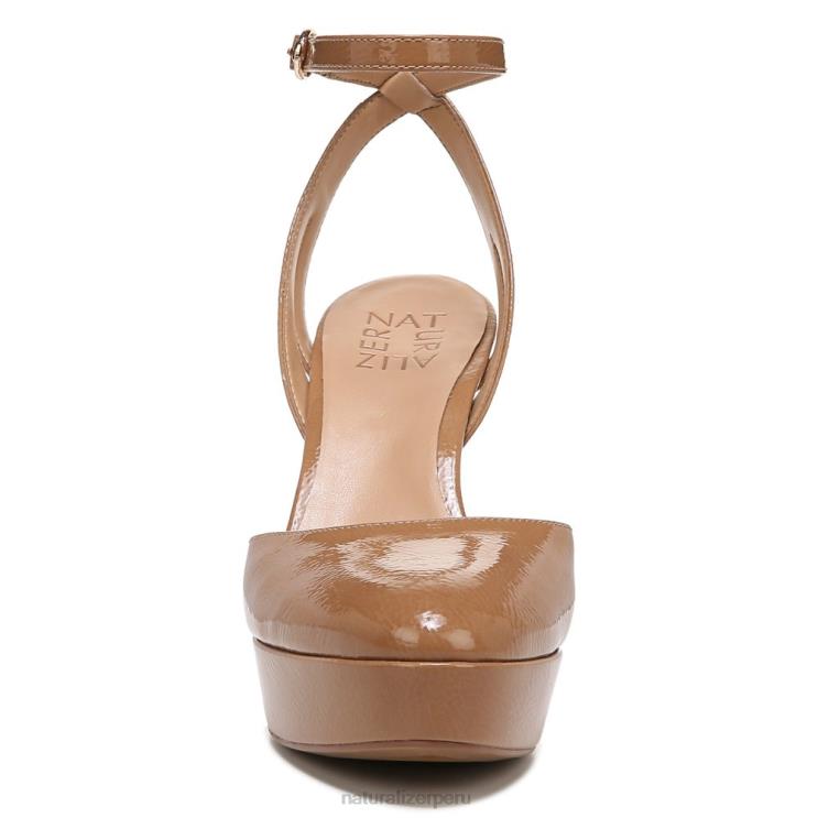mujer Naturalizer marrón café charol zapatos de tacón con correa en el tobillo clarice RTZ4T173 - Imagen 5