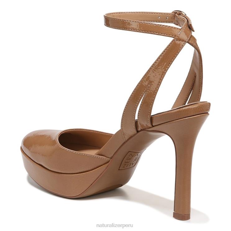 mujer Naturalizer marrón café charol zapatos de tacón con correa en el tobillo clarice RTZ4T173 - Imagen 8