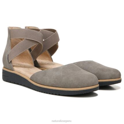 mujer Naturalizer nubuck sintético gris introducción del alma plana RTZ4T330