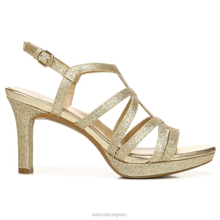 mujer Naturalizer oro brillo sintético sandalia de vestir baylor RTZ4T581 - Imagen 2