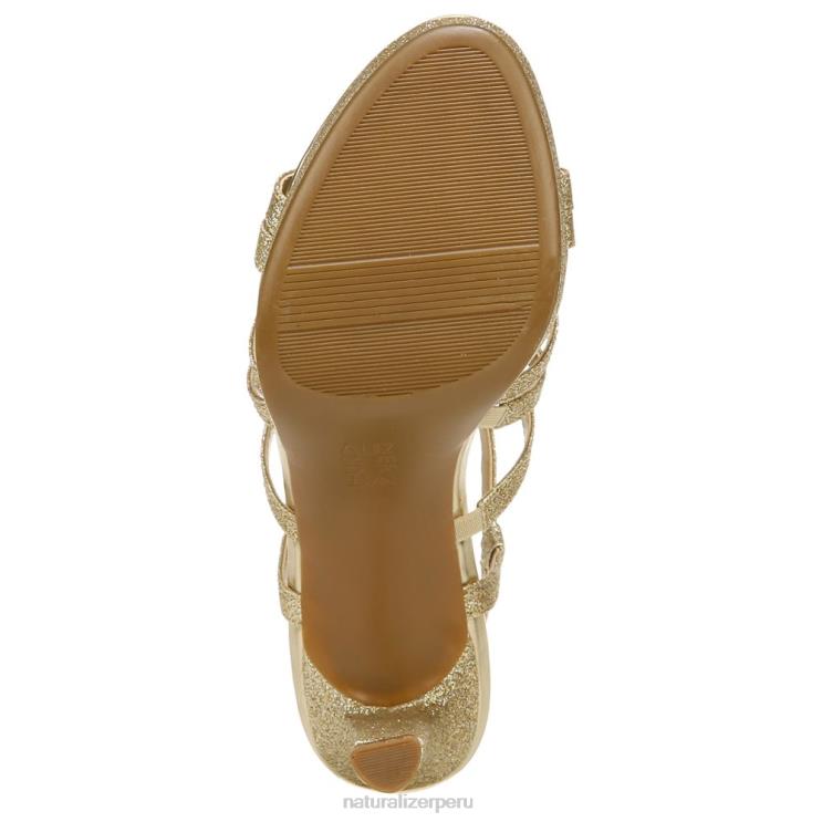 mujer Naturalizer oro brillo sintético sandalia de vestir baylor RTZ4T581 - Imagen 7