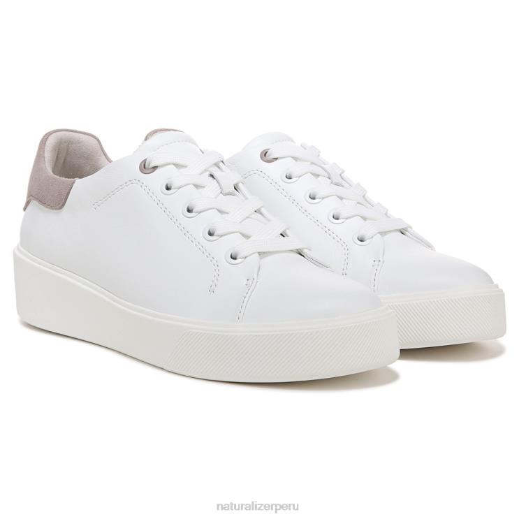 mujer Naturalizer piel blanca/tórtola tenis morrison 2.0 con cordones RTZ4T91 - Imagen 1