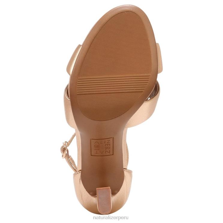 mujer Naturalizer piel de champán suave sandalia de vestir lizbeth RTZ4T219 - Imagen 7