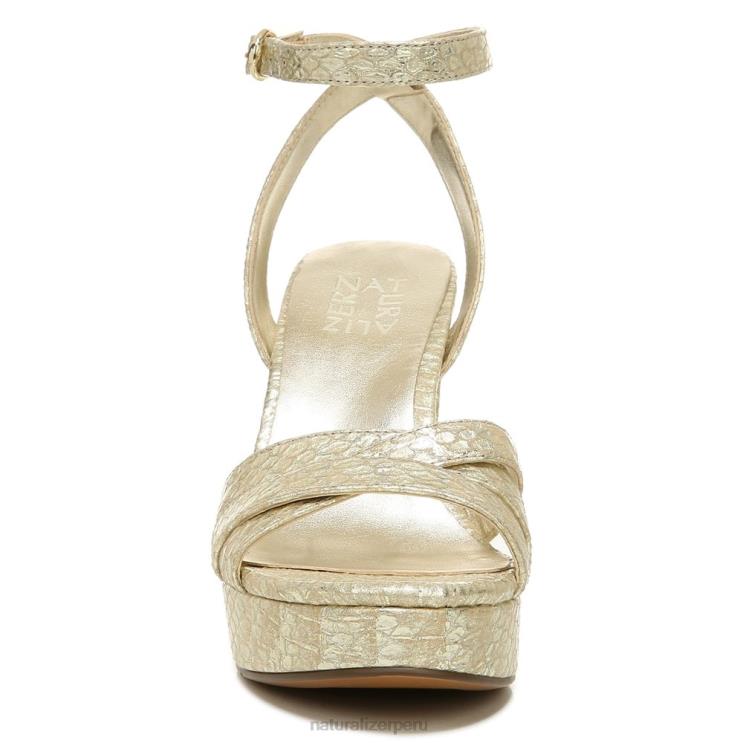 mujer Naturalizer piel de serpiente metalizada dorada sandalia de vestir mallory RTZ4T494 - Imagen 5