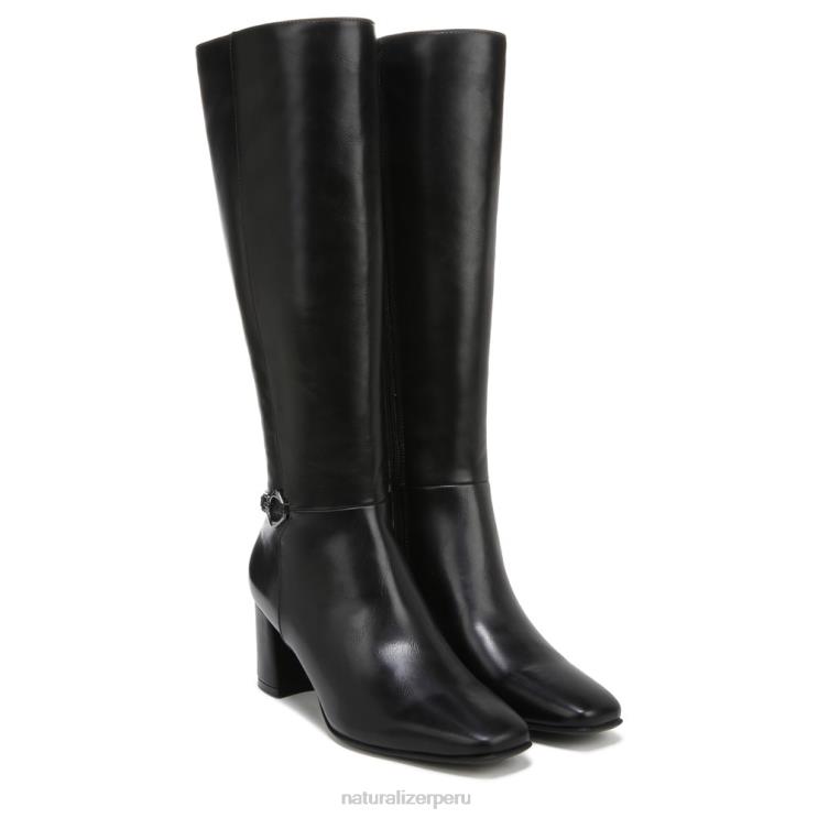 mujer Naturalizer sintético texturizado negro botas waylon de pantorrilla ancha hasta la rodilla RTZ4T600 - Imagen 1
