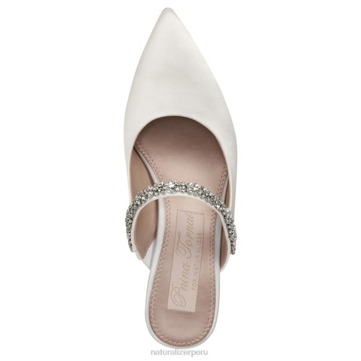 mujer Naturalizer tela blanca de seda mule de vestir liefde RTZ4T316 - Imagen 4