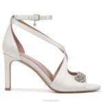 mujer Naturalizer tela blanca de seda sandalia de vestir amor RTZ4T299 - Imagen 2