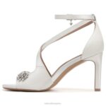 mujer Naturalizer tela blanca de seda sandalia de vestir amor RTZ4T299 - Imagen 3