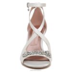 mujer Naturalizer tela blanca de seda sandalia de vestir amor RTZ4T299 - Imagen 5