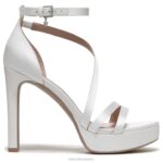 mujer Naturalizer tela blanca de seda sandalia de vestir love 2 RTZ4T323 - Imagen 2
