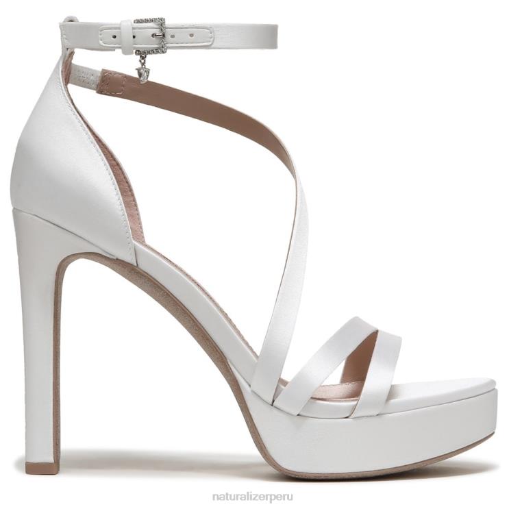 mujer Naturalizer tela blanca de seda sandalia de vestir love 2 RTZ4T323 - Imagen 2