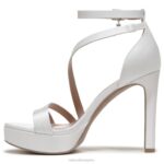 mujer Naturalizer tela blanca de seda sandalia de vestir love 2 RTZ4T323 - Imagen 3