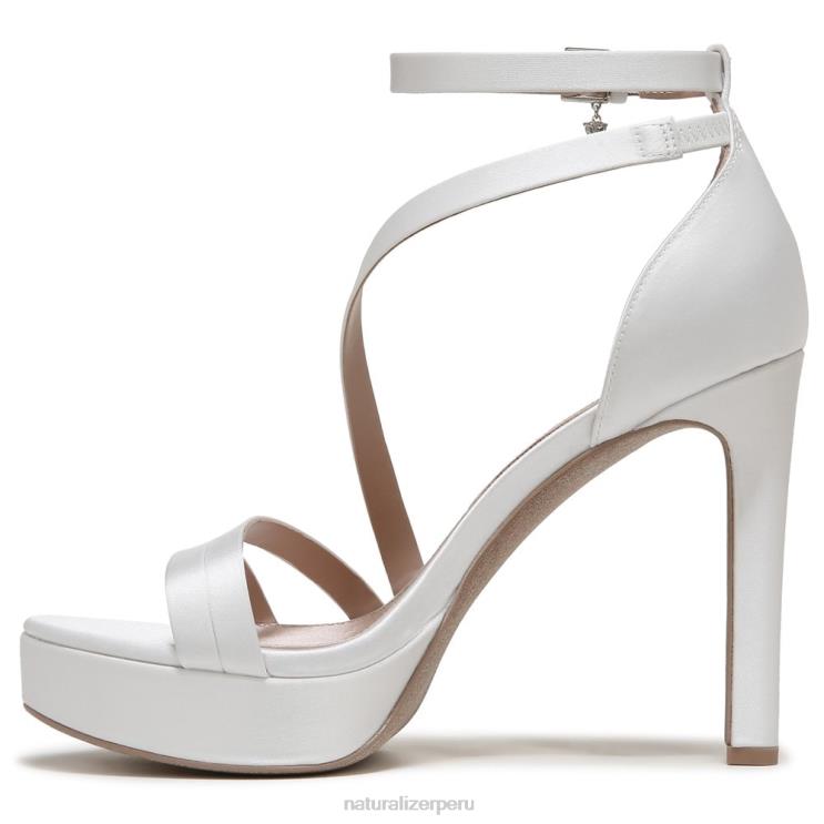 mujer Naturalizer tela blanca de seda sandalia de vestir love 2 RTZ4T323 - Imagen 3