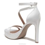 mujer Naturalizer tela blanca de seda sandalia de vestir love 2 RTZ4T323 - Imagen 8