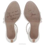 mujer Naturalizer tela blanca seda/perlas sandalia de vestir de amor RTZ4T309 - Imagen 7