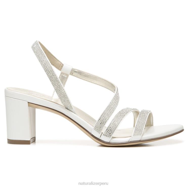 mujer Naturalizer tela de raso blanco sandalia de vestir vanessa RTZ4T27 - Imagen 2