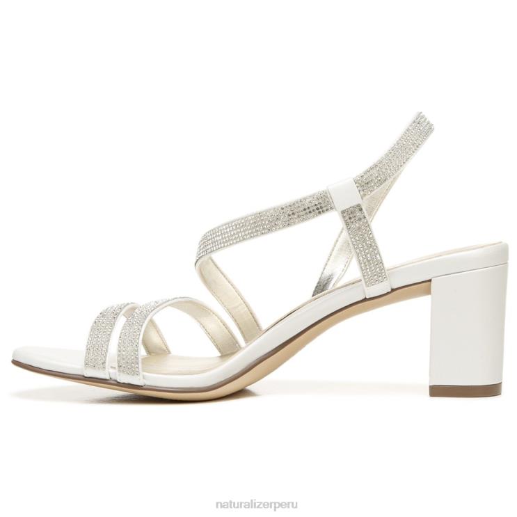 mujer Naturalizer tela de raso blanco sandalia de vestir vanessa RTZ4T27 - Imagen 3