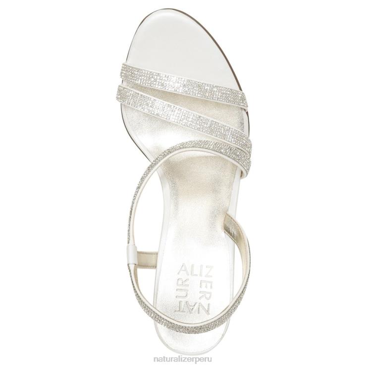 mujer Naturalizer tela de raso blanco sandalia de vestir vanessa RTZ4T27 - Imagen 4