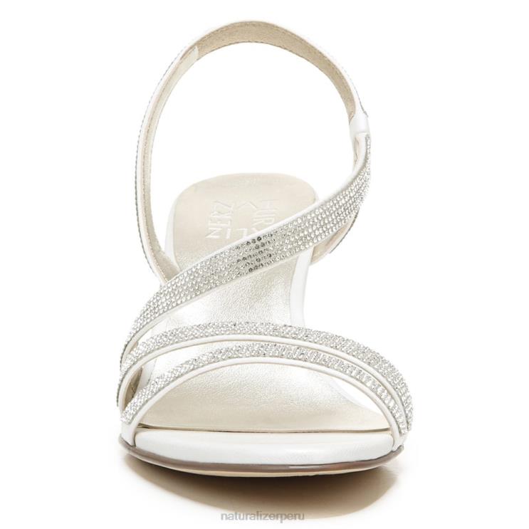 mujer Naturalizer tela de raso blanco sandalia de vestir vanessa RTZ4T27 - Imagen 5