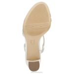 mujer Naturalizer tela de raso blanco sandalia de vestir vanessa RTZ4T27 - Imagen 7
