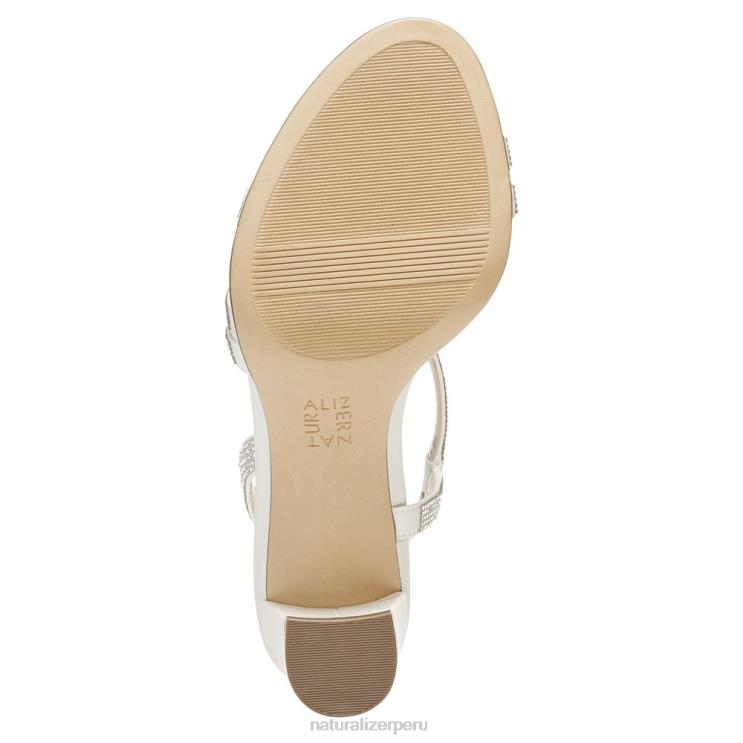 mujer Naturalizer tela de raso blanco sandalia de vestir vanessa RTZ4T27 - Imagen 7