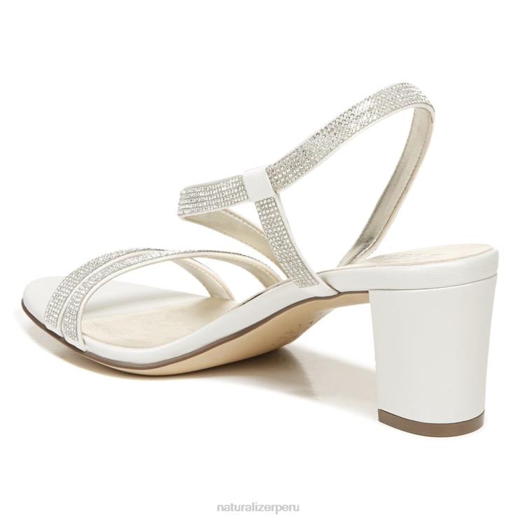 mujer Naturalizer tela de raso blanco sandalia de vestir vanessa RTZ4T27 - Imagen 9