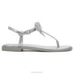 mujer Naturalizer tela plateada sandalia de vestir florita RTZ4T662 - Imagen 2