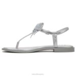 mujer Naturalizer tela plateada sandalia de vestir florita RTZ4T662 - Imagen 3