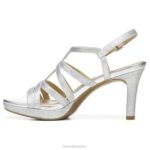 mujer Naturalizer brillo plateado sintético sandalia de vestir baylor RTZ4T580 - Imagen 3