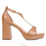 mujer Naturalizer café de cuero sandalia de vestir 27 edit jae RTZ4T677 - Imagen 2