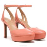 mujer Naturalizer coral melocotón sintético zapatos de tacón con correa en el tobillo clarice RTZ4T174