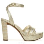 mujer Naturalizer piel de serpiente metalizada dorada sandalia de vestir mallory RTZ4T494 - Imagen 2